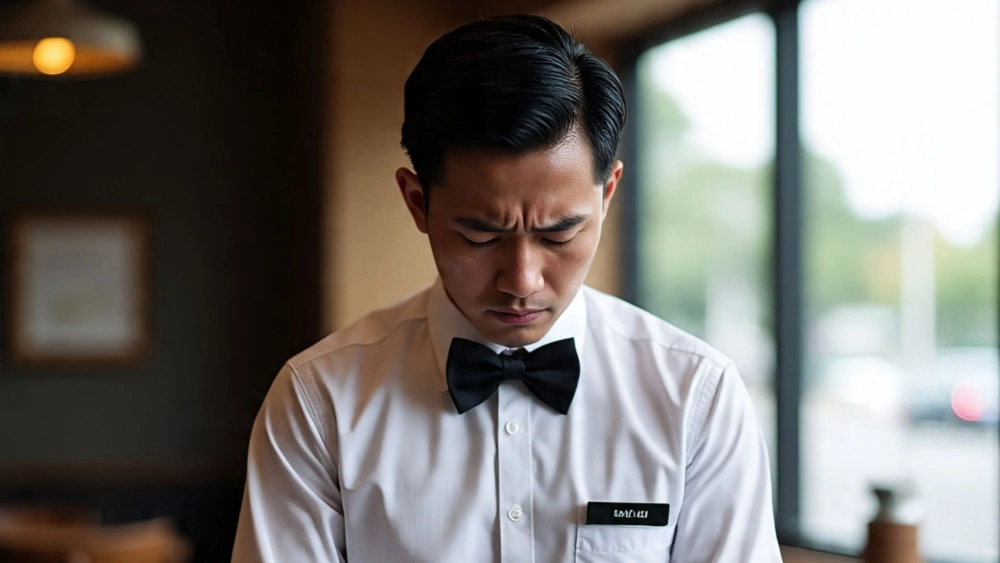 Ilustrasi karyawan restoran di Cokrowijayan, Yogyakarta. (Meta AI)